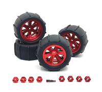 Ricambi Modelli RC Per MJX Per WLtoys Per SCY Per JJRC Per RIaarIo LC Per HuanSu E Altre Parti Di Auto RC Ruote Con Morsetto Per Pneumatici In Metallo Potenziato(Red)