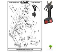 RICAMBI ORIGINALI LISAM PER FORBICE TL 32 MODELLO 2022 - Lama, Controlama, ecc