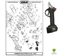 RICAMBI ORIGINALI LISAM PER FORBICE TL 32 MODELLO VECCHIO - Lama, Controlama, ec