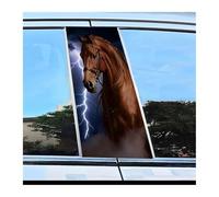Ricambi Per Auto 2 Pezzi Di Decalcomanie Per Montanti Della Portiera Dell'auto, Immagine Cavallo E Fulmine, Pellicola Protettiva In Polietilene