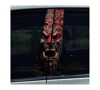 Ricambi Per Auto Adesivi In vinile Per Montanti B Dell'auto Con Maschera Da Demone Samurai Da 2 Pezzi, Adesivi Resistenti E Impermeabili