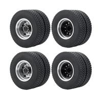 Ricambi per Auto RC per Tamiya 1/14 RC Auto Parti di Aggiornamento 4PCS Mozzo Cerchio della Ruota Posteriore E Pneumatici Gomma Kit Trattore Camion Rimorchio Carico Ruote
