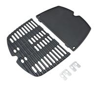 Ricambi per griglia in ghisa per Weber serie Q100, Q120, Q140, Q1000, Q1200, Q1400, piastra crostiera in ghisa da 32,3x21,6 cm, accessori per griglia, confezione da 2 (6558 + 7644 piastra)