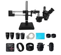 Ricambi per Microscopi da Laboratorio 3.5X-100X Double Boom Zoom Simul Microscopio stereo trinoculare focale 38MP USB SMD Fotocamera industriale for riparazione PCB telefono