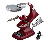 Ricambi per Microscopi da Laboratorio Lente d'ingrandimento da scrivania rossa Supporto for riparazione lampada for lente con clip ausiliaria for saldatura di terza mano tavolo 3X 4.5X LED
