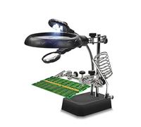 Ricambi per Microscopi da Laboratorio Lente d'ingrandimento for saldatura 3 in 1 con clip ausiliaria a LED Saldatura manuale Saldatore Supporto fisso Strumento di riparazione