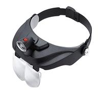 Ricambi per Microscopi da Laboratorio Lente ottica Occhiali neri d'ingrandimento 1.2X .8X 2.5X 3. LED for riparazione Orologiaio Lettura Gioielli lente