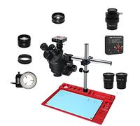 Ricambi per Microscopi da Laboratorio Microscopio con zoom stereo trinoculare 3.5X-90X Set fotocamera for microscopio video USB HDMI da 38 MP for riparazione di saldatura PCB del telefono