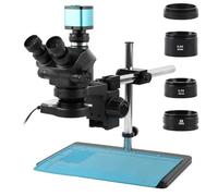 Ricambi per Microscopi da Laboratorio Microscopio stereo trinoculare con zoom continuo 7X-50X 1080P 48MP HDMI USB Videocamera for riparazione saldatura PCB del telefono