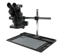 Ricambi per Microscopi da Laboratorio Microscopio stereo trinoculare con zoom simul focale 3,5X-90X + supporto multifunzione in lega di alluminio + fotocamera HDMI 38MP 1080P 4K UHD