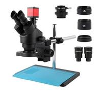 Ricambi per Microscopi da Laboratorio Microscopio trinoculare stereo simulfocale parfocale 3,5X-90X 180X Videocamera HDMI VGA 14MP 1080P
