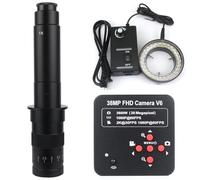 Ricambi per Microscopi da Laboratorio Microscopio Videocamera 1080P 38MP HDMI USB Industrial Lab Digital Video Fotocamera + 120X 180X 130X Obiettivo con attacco C + 56 LED Ring Light