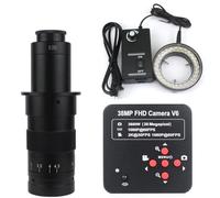 Ricambi per Microscopi da Laboratorio Microscopio Videocamera 1080P 38MP HDMI USB Industrial Lab Digital Video Fotocamera + 120X 180X 130X Obiettivo con attacco C + 56 LED Ring Light