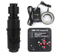 Ricambi per Microscopi da Laboratorio Microscopio Videocamera 1080P 38MP HDMI USB Industrial Lab Digital Video Fotocamera + 120X 180X 130X Obiettivo con attacco C + 56 LED Ring Light