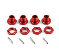 Ricambi per RC Compatibile Con Arrma Per Infraction Per Limitless Per Felony Per Typhon 6S 1/7 1/8 RC Parti Di Automobili Adattatore Mozzo Esagonale Ruota In Metallo Da 17 Mm Con Dado(Red)