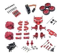 Ricambi per RC Compatibile Con WLtoys 284131 K969 K979 K989 K999 P929 P939 1/28 RC Auto Parti Di Aggiornamento Di Ricambio In Metallo Cambio Servo Link 18 Pezzi(Red)