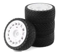 Ricambi Pneumatici RC Compatibile Con ARRMA Per Traxxas Per Redcat Per Team Per Losi Per Kyosho Per HPI 1/7 1/8 Auto RC Off-Road 4 Pneumatici Da 100 Mm, Esagono Da 17 Mm(White)