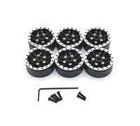 Ricambi Pneumatici RC Compatibile Con WPL Per JJRC Per Feiyu 1/16 RC Auto Aggiornamento Parti Di Ricambio Accessori In Metallo Sei Ruote Motrici Mozzo Pneumatico(Black)