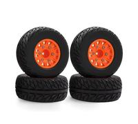 Ricambi Pneumatici RC Per 12MM 14MM 17MM 1/8 1/10 4 Pezzi Pneumatici Ruote Veicoli Cingolati RC Camion Per Corsa Breve Parti Accessori Aggiornamenti Sostituzione E Riparazione(Orange)