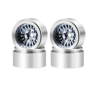 Ricambi Pneumatici RC Per Axial Per SCX10 Per TRX-4 1/10 4 Pezzi Cerchioni Beadlock In Lega Alluminio 30 Mm 1,9 Pollici Mozzi Ricambi Auto RC Crawler Riparazione(Titanium Silver)