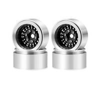 Ricambi Pneumatici RC Per Axial Per SCX10 Per TRX-4 1/10 4 Pezzi Cerchioni Beadlock In Lega Alluminio 30 Mm 1,9 Pollici Mozzi Ricambi Auto RC Crawler Riparazione(Black)