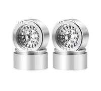 Ricambi Pneumatici RC Per Axial Per SCX10 Per TRX-4 1/10 4 Pezzi Cerchioni Beadlock In Lega Alluminio 30 Mm 1,9 Pollici Mozzi Ricambi Auto RC Crawler Riparazione(Silver)