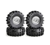 Ricambi Pneumatici RC Per Axial Per SCX10 Pro Per Wraith Per Capra RR10 RBX10 Per Traxxas Per TRX4 Set Ruote Beadlock In Metallo 2,2" 1/10 4 Pezzi OD 150mm RC Car(Silver)