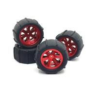 Ricambi Pneumatici RC Per MJX Per WLtoys Per SCY Per JJRC Per RIaarIo Per LC Per HuanSu E Altri Cerchioni Con Morsetti Pneumatici Metallo Ricambi Auto RC Accessori Riparazioni(Red)