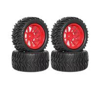 Ricambi Pneumatici RC Per Traxxas Per Rustler Per Redcat Per Volcano EPX Pro S30 Per Blackout XTE 1/10 Cerchi E Pneumatici Esagonali 12 Mm Ricambi Auto RC(Red)