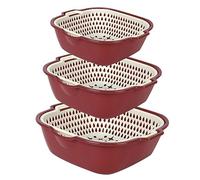 Ricambi Scolapiatti Set da 6 ciotole e colino da cucina multifunzionale a doppio ?????????? Bacinella E Cestello Per Frutta Verdura 6 PZ Ciotola Da Cucina (Purple, One Size)