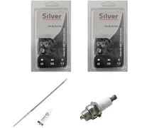 ricambio 2 Catene da 52 Maglie Passo 3/8 LP Spessore 050" 1.3mm, per Motoseghe Scoppio 26cc 43cc Set Ricambio 2 Catene + 1 Tubetto di Grasso Lubrificante + Lima affilacatena + Candela L7T