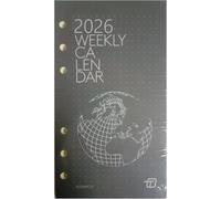 RICAMBIO 2026 CALENDARIO WEEKLY SETTIMANALE 6 fori Small 7,7x12,7 cm intempo + Omaggio segnalibro