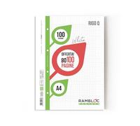 RICAMBIO A4 RINFORZATO Rambloc FSC 100 gr. Pacco da 4 Ricambi Rigo Q (400 pagine totali) Massima Durabilità e Qualità per Tutte le Tue Esigenze di Scrittura e Archiviazione