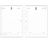 Ricambio Agenda Giornaliera 2026 15x21cm A5 Organizer Bianco Forata 6 Fori