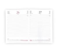 Ricambio Agenda Giornaliera 2026, 17x24cm, Sabato e Domenica Separati, Multilingua, Bianco