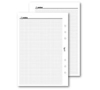 Ricambio agenda organizer a quadri 15x21cm A5 6fori 30pz 30fogli bianco
