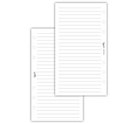 Ricambio agenda organizer a righe 9,5x17cm 6fori - 50 fogli bianco