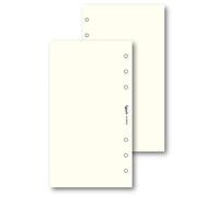 Ricambio agenda organizer vuoti 9,5x17cm 6fori 50fogli avorio