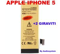 RICAMBIO BATTERIA 2680MAH per APPLE IPHONE 5G +2 GIRAVITI MAGGIORATA POTENZIATA