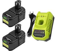 Ricambio Batteria per Ryobi 18V 5.5Ah Exemoro e BCL14181H 9.6V-18V Caricatore RB18L50 RB18L40 RB18L30 RB18L25 RB18L20 RB18L15 P108 P18900 P1900 P191 P192 ecc (rosso) (verde)