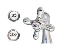 Ricambio caldo e freddo stile vittoriano testa a croce rubinetto vite in metallo cromato plastica argento tradizionale classico indici kit di conversione per bagno lavabo e lavello cucina rubinetti