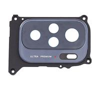 Ricambio COMPATIBILE con Xiaomi Redmi Note 10 / Note 10S / M2101K7BG M2101K7BI M2101K7AI M2101K7AG vetro posteriore vetrino scocca lente obbiettivo+Cornice RING fotocamera BACK camera (Nero)