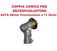 Ricambio Coppia Conica Decespugliatore trasmissione 11 denti -asta Ø 28mm+Grasso
