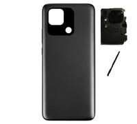 Ricambio Copri Batteria compatibile con Xiaomi Redmi 10C / Redmi 10 Power 220333QAG 220333QBI Posteriore Back Cover Retro Scocca in plastica + lente obbiettivo + Cornice RING + tasti volume (Nero)