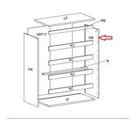 Ricambio Fianco Hk per Kit Cassettiera 5C Nova 77 x 40 x 107 Bianca