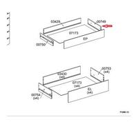 Ricambio Laterale Cassetto 00749 per Kit Cassettiera 5C Nova 77 x 40 x 107