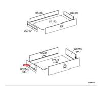 Ricambio Laterale Cassetto 00754 per Kit Cassettiera 5C Nova 77 x 40 x 107