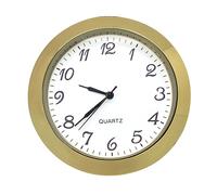 Ricambio Miniatura Clock Insert con Batteria Oro Metallo Lunetta Arabo Numeri