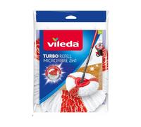 Turbo 2in1 Fiocco Ricambio per Sistema Lavapavimenti Turbo, Easy Wring & Clean, Microfibra 100%, Bianco / Rosso