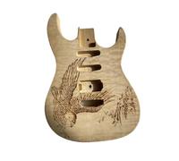 ricambio per corpo chitarra Corpo Di Chitarra Non Finito Impiallacciatura Di Acero Fiammato Motivo Intagliato Strumenti Musicali Parti In Legno Accessori Fai Da Te Per Chitarra(2)
